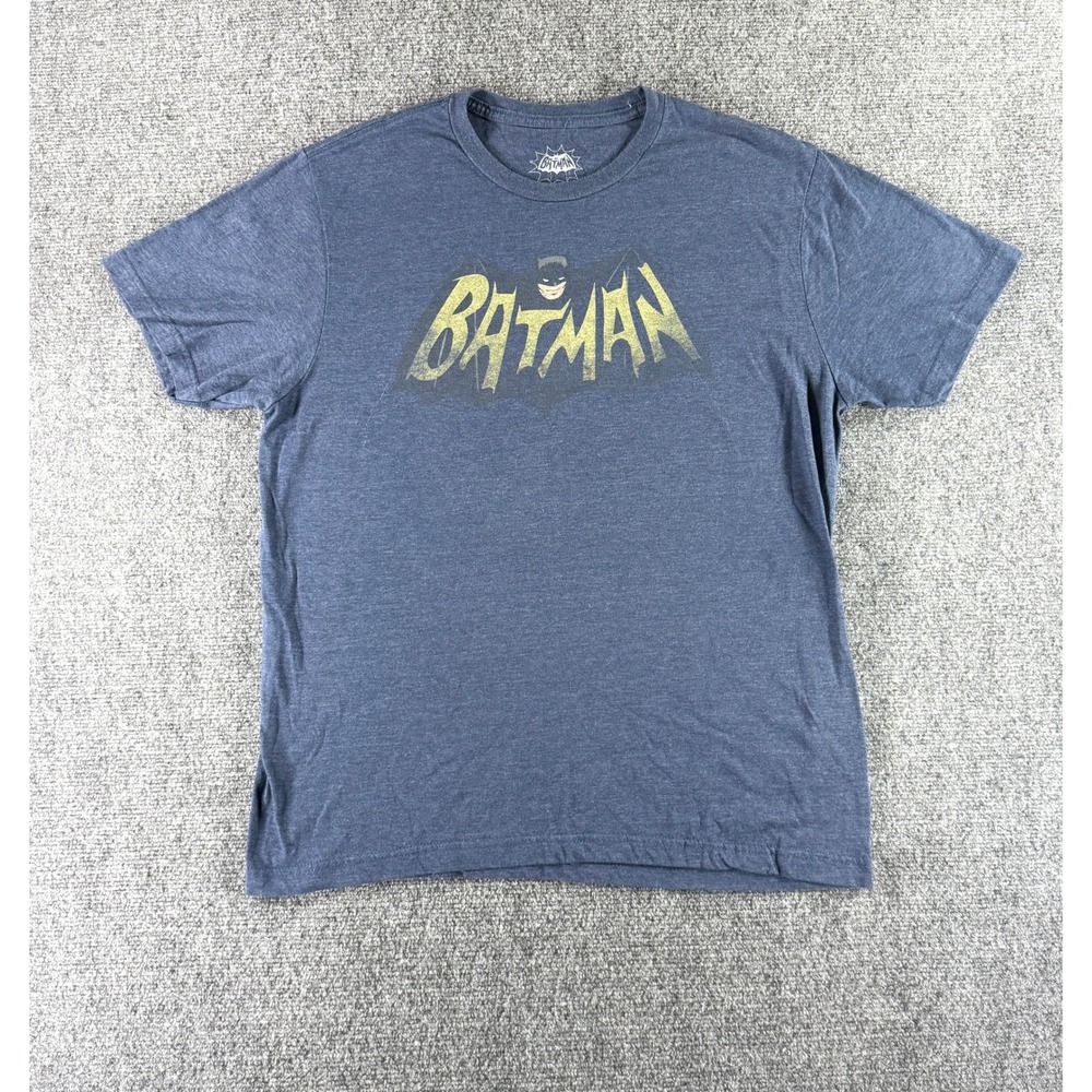 DC Comics Batman Graphic T-Shirt Mens Medium Blue Heather Short Sleeve Logo Tee